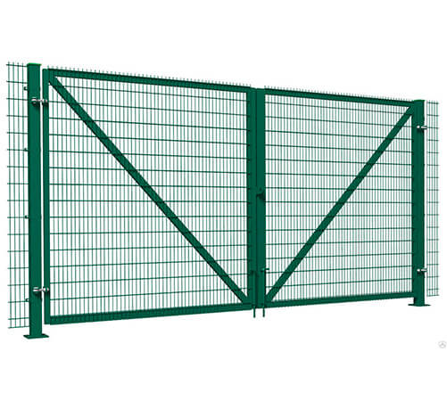 Ворота распашные 1730*6000 мм (с навесам,засовы, регулируемые  шарниры) RAL 6005 Зеленый мох d4